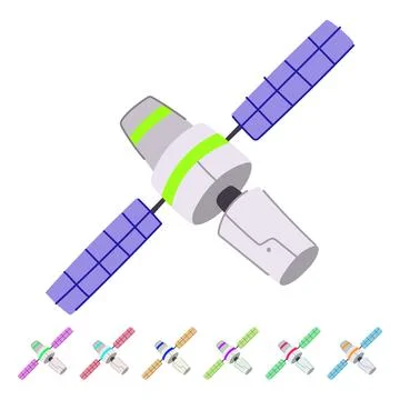 Space satellite vector cartoon graphic Stock Illustration