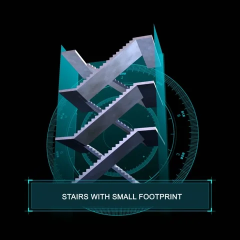 Space-saving 3D animation of stairs 動画素材 237424235