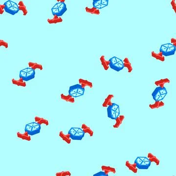 Space saving design isometric icon seamless pattern Stock Illustration