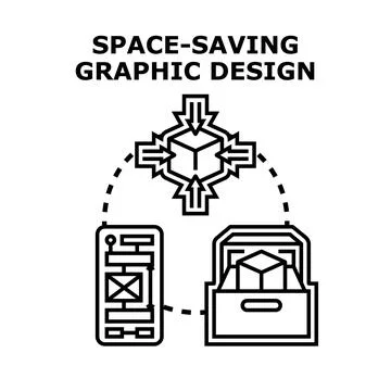 Space saving graphic design concept vector illustration Stock Illustration
