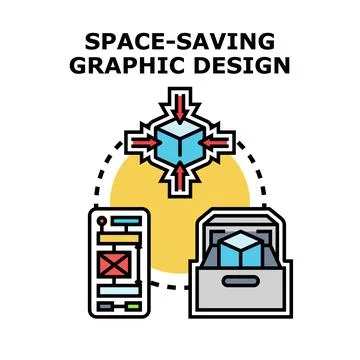 Space saving graphic design concept vector illustration Stock Illustration