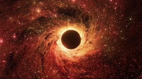Space Scene, Around a Black Hole Stock Footage 256572486