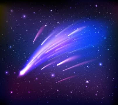 Space Scene With Comets Background Stock Illustration