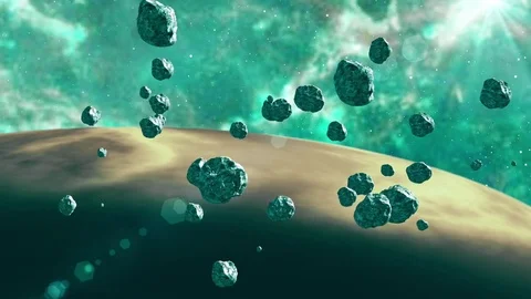 Space scene. Deep space. Asteroids. Meteors. Stock Footage 76131289