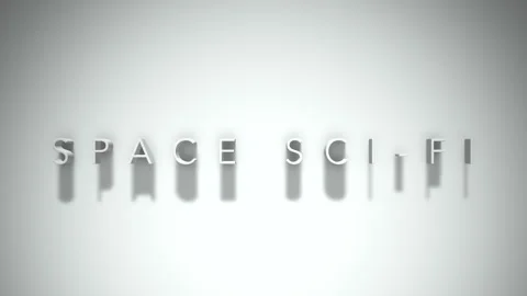 Space sci fi 3D title animation with shadows on a white background Stock Footage 297906087
