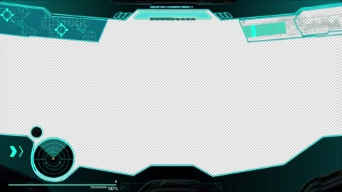 Space Sci-Fi HUD Frame Loop Animation with Alpha Channel Cosmic Interface Stock Footage 332968183