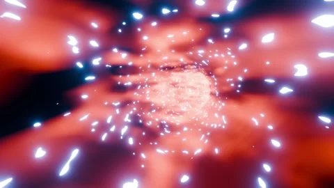Space Sci fi net tunnel VJ loop with cosmo orange with blue background Stock Footage 317169254