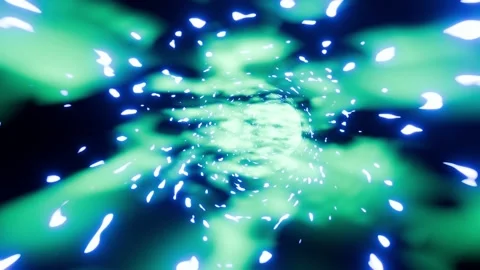 Space Sci fi net tunnel VJ loop with cosmo green with blue background0001-03 Stock Footage 317323264