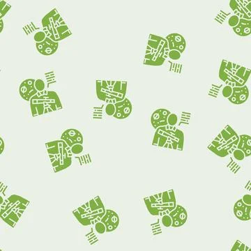 Space scientist worker glyph seamless pattern 스톡 일러스트