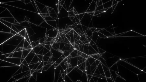 Space scoreboard broke.Network Connection Cloud. Dark background, rotating Stock Footage 97817990