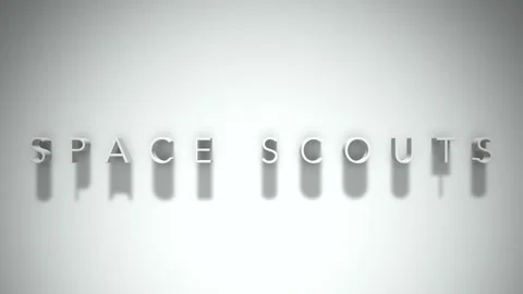 Space scouts 3D title animation with shadows on a white background Stock Footage 297906781