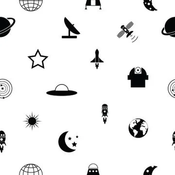 Space seamless pattern background icon. Illustrazione stock