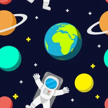 Space seamless pattern background Stock Illustration