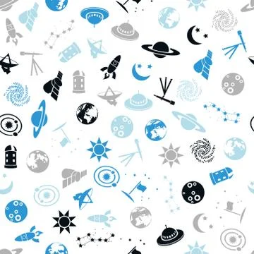 Space seamless pattern Stock Illustration