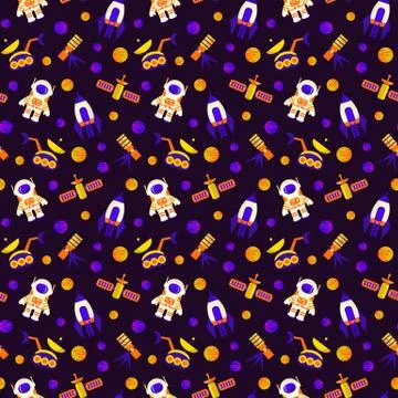 Space seamless pattern Stock Illustration