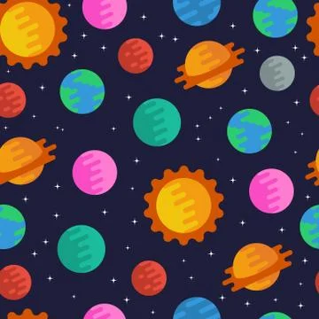 Space seamless pattern Stock Illustration