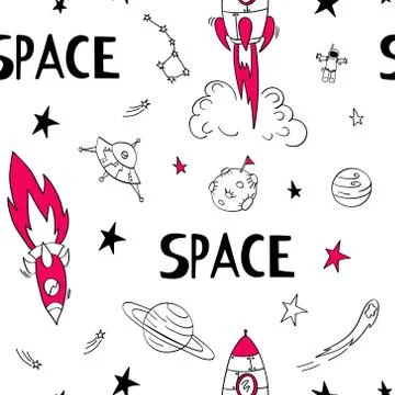 Space seamless pattern Stock Illustration