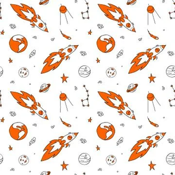 Space seamless pattern Stock Illustration