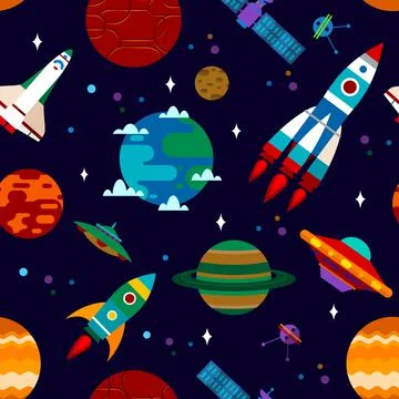 Space seamless pattern Stock Illustration