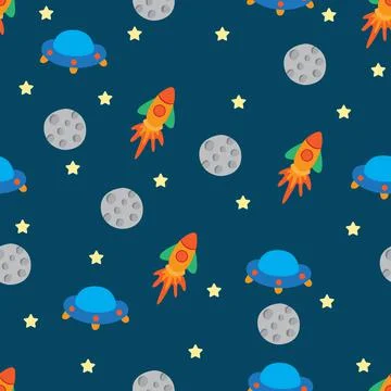 Space seamless pattern Stock Illustration