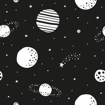 Space seamless pattern. Stock Illustration