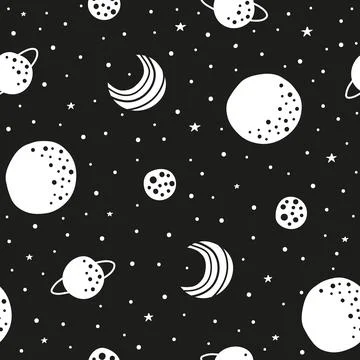 Space seamless pattern. Stock Illustration