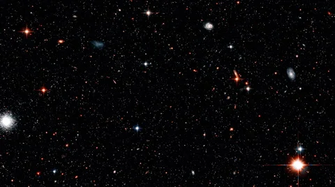 Space section panorama. Galaxies, multi-colored stars and quasars Stock-Footage 47937890