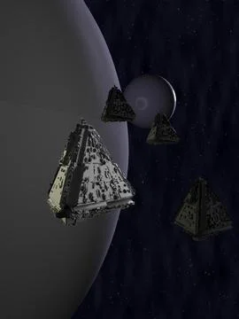 Space ship 3d render. Stock Photos