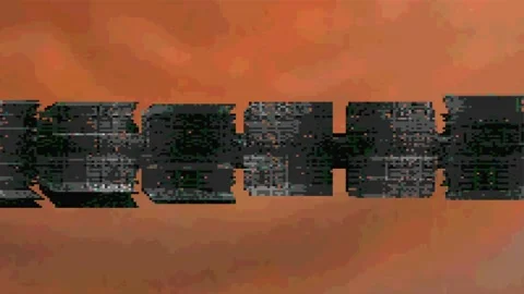 Space Ship 8 Bit Stock Footage 180390695