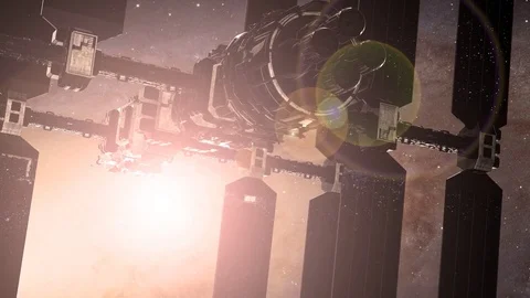 Space ship and Milky Way stars. Elements of this image furnished by NASA Stock Footage 72467348