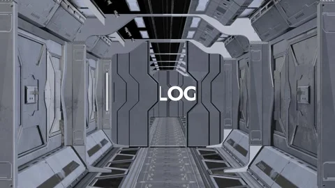 Space ship endless tunnel with 3D text. Stock Footage 270419030
