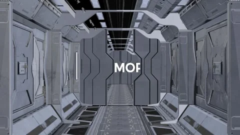 Space ship endless tunnel with 3D text. Stock Footage 270419138