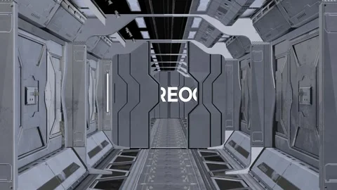 Space ship endless tunnel with 3D text. Stock Footage 270419143