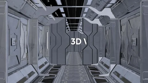 Space ship endless tunnel with 3D text. Stock Footage 270419201