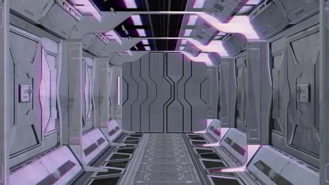 Space ship endless tunnel with 3D text. Stock Footage 270421451