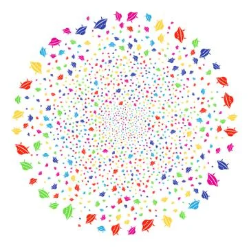 Space Ship Exploding Spheric Cluster 스톡 일러스트