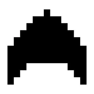 Space ship flying 8 bits pixelated silhouette Illustrazione stock