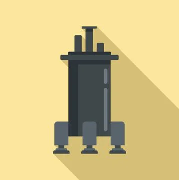 Space ship gravity icon, flat style Stock Illustration
