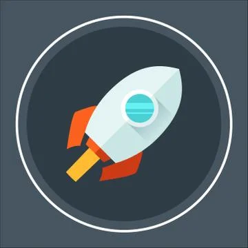 Space ship icon, rocket sign  stock vector Stock Illustration