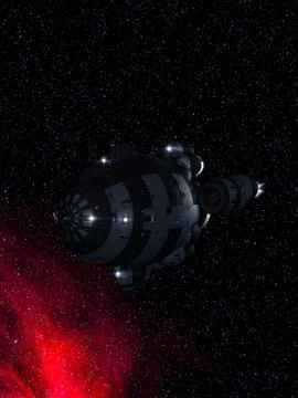 Space Ship Interstellar Flight 3d-Rendering Illustration