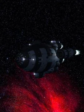 Space Ship Interstellar Flight 3d-Rendering Illustration