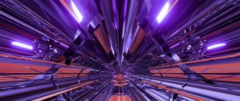 Space ship launch hanger corridor, fast hyperloop tunnel Stock Footage 154447265