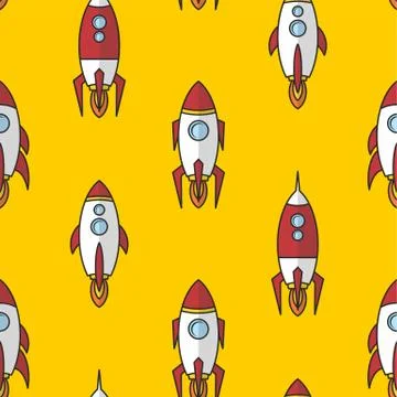 Space ship rocket shuttle cartoon vector art Stock Illustration
