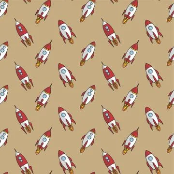 Space ship rocket shuttle cartoon vector art Stock Illustration