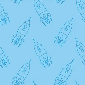 Space ship rocket shuttle cartoon vector art Stock Illustration