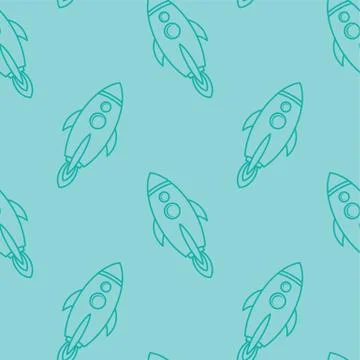 Space ship rocket shuttle cartoon vector art Stock Illustration
