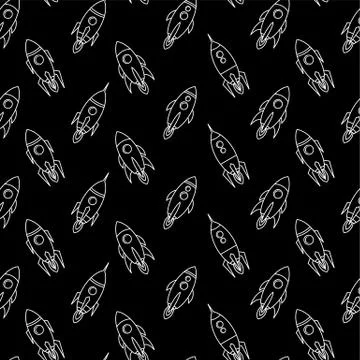 Space ship rocket shuttle cartoon vector art Stock Illustration