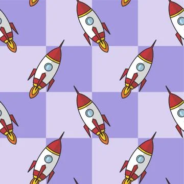 Space ship rocket shuttle cartoon vector art Stock Illustration