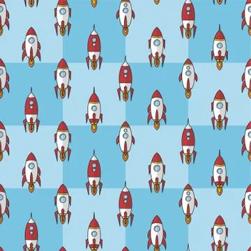 Space ship rocket shuttle cartoon vector art Stock Illustration