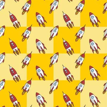 Space ship rocket shuttle cartoon vector art Stock Illustration